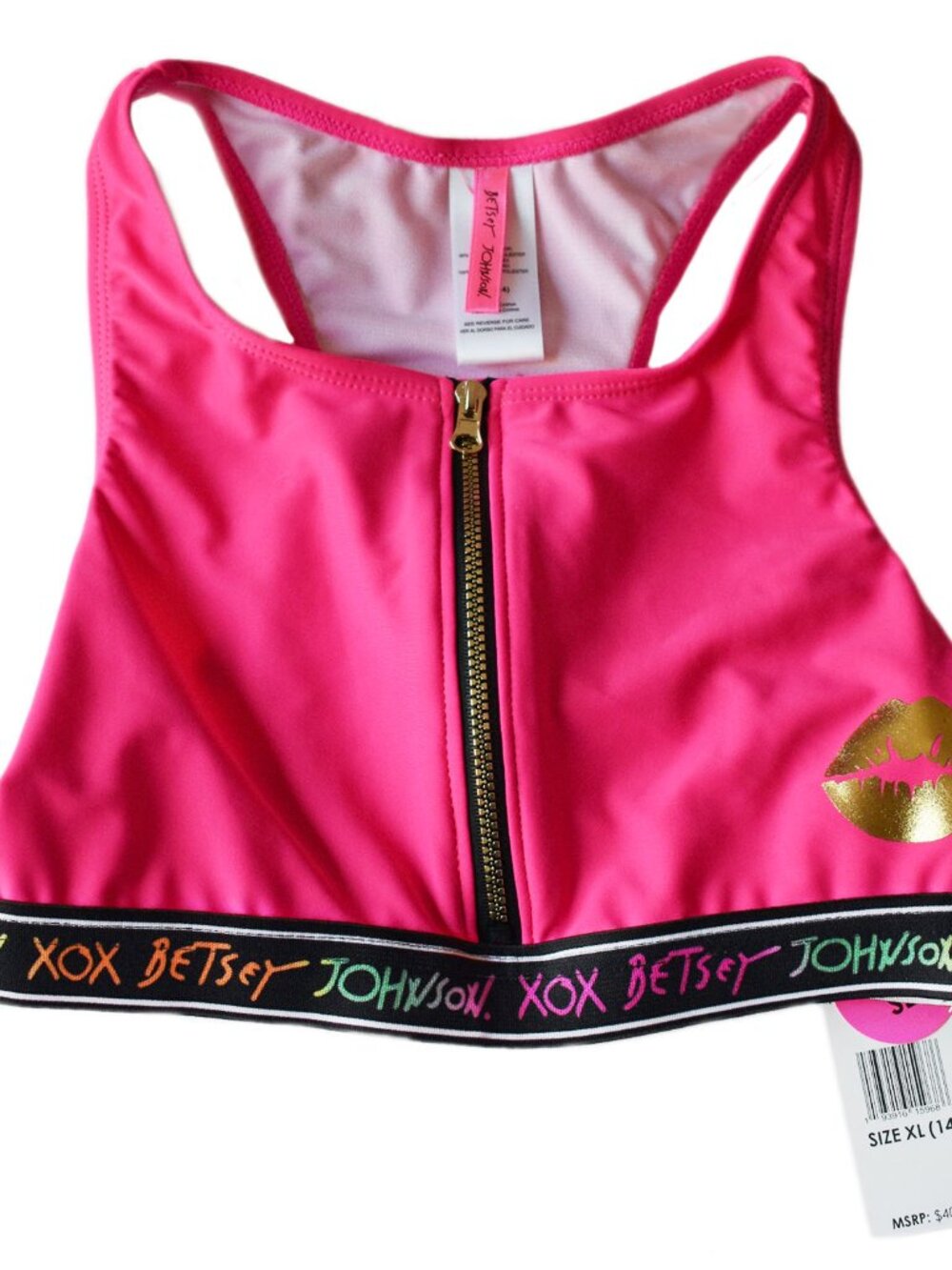 Betsey Johnson Girls’ Swimsuit Pink Bikini 2-Pc Swimwear UPF 50+ Youth Size 14 - Picture 4 of 5